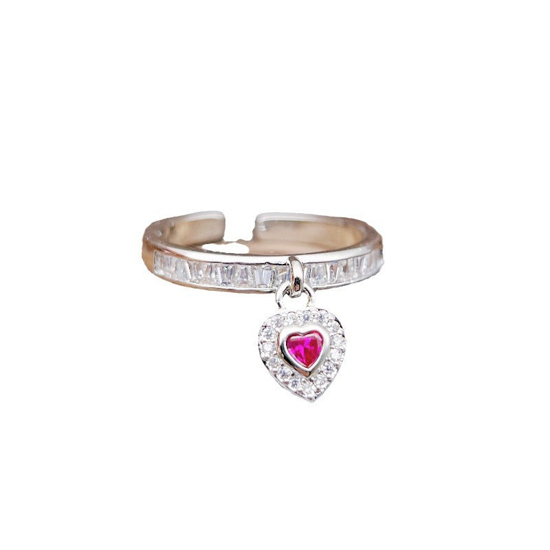 Wholesale Light Luxury Zircon Heart Open Rings ACC-RS-YXY032