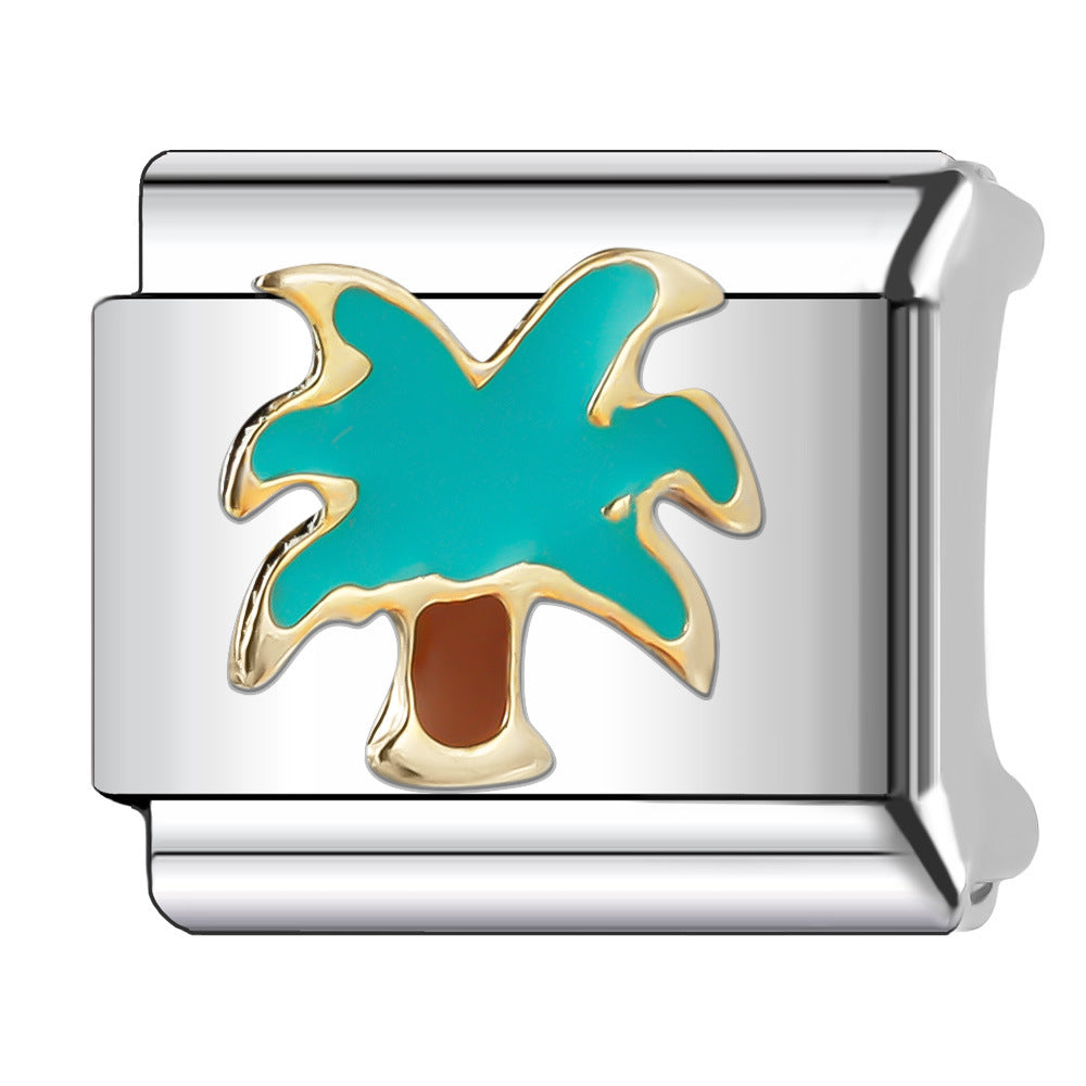 Wholesale Italian Charm Bracelet 9mm DIY Splicing Fruit and Vegetable Series  Stainless Steel Composable Bracelet