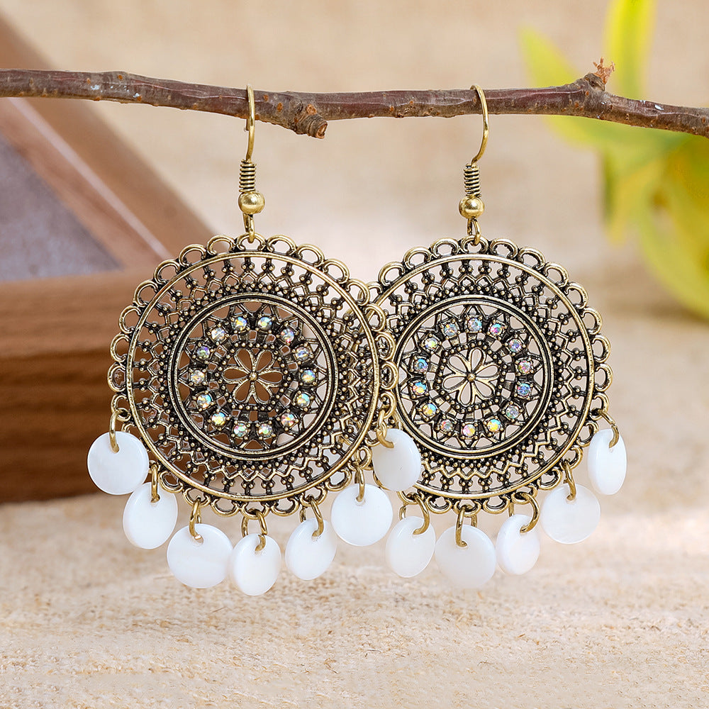 Wholesale Bohemian Ethnic Tassel Earrings Alloy Distressed Design,  Everyday Gift