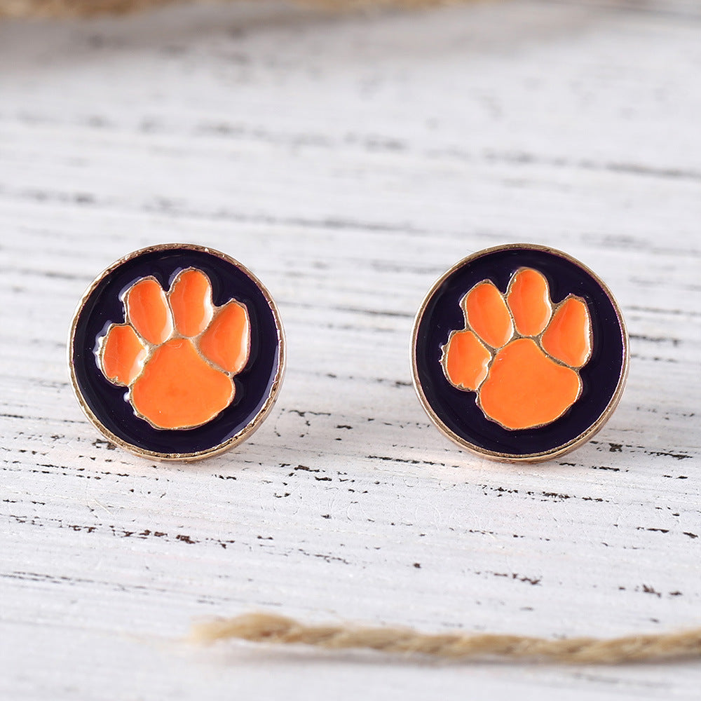 Wholesale  Cute Color Dog Claw Round Earrings