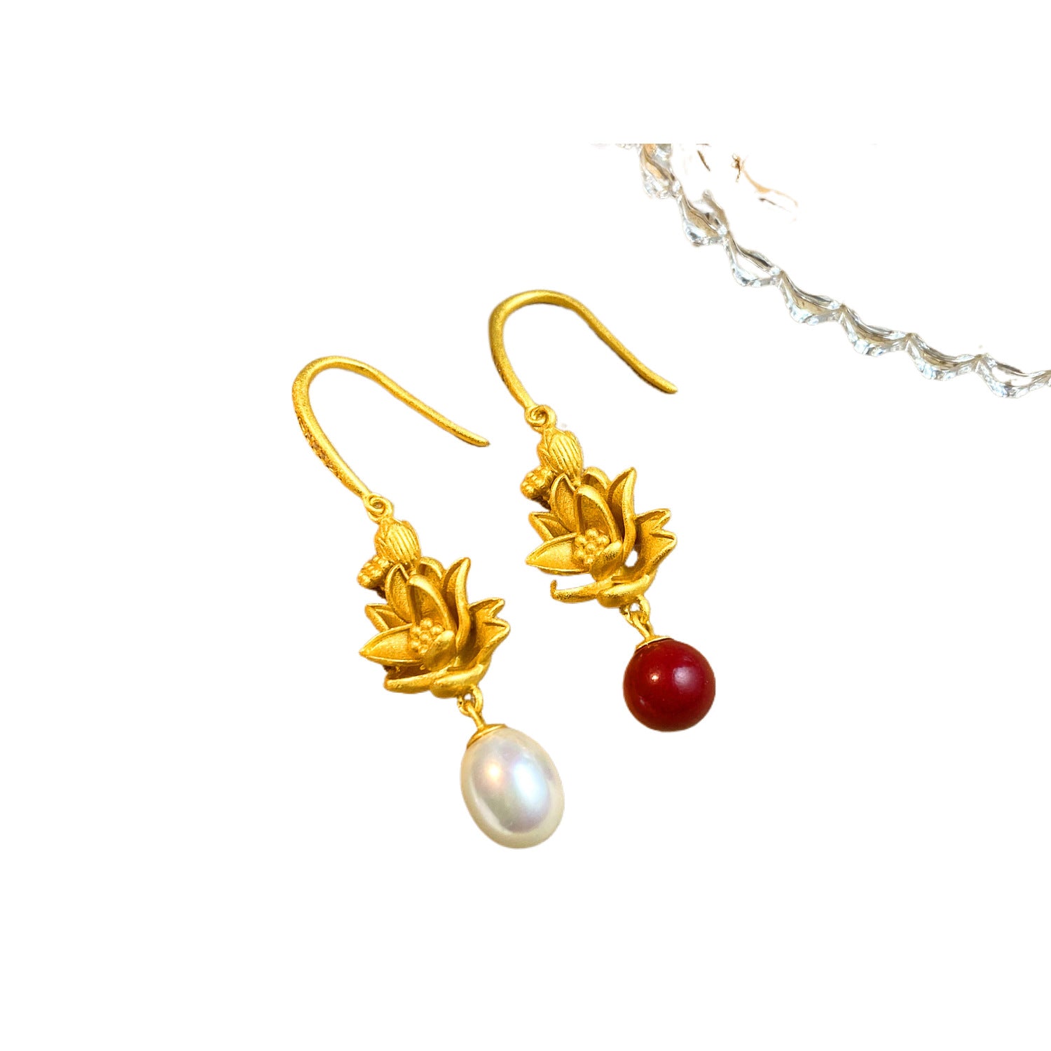 Wholesale  S925 Sterling Silver Material Lotus Elegant Long Tassel Ear Hook Earrings