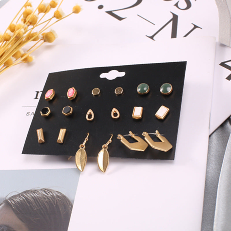 Wholesale Alloy 9 pairs/ set earrings set