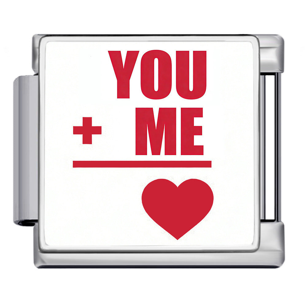 Wholesale Titanium Steel Love Series Square Pattern Modular Bracelet For Valentine S Day Gifts