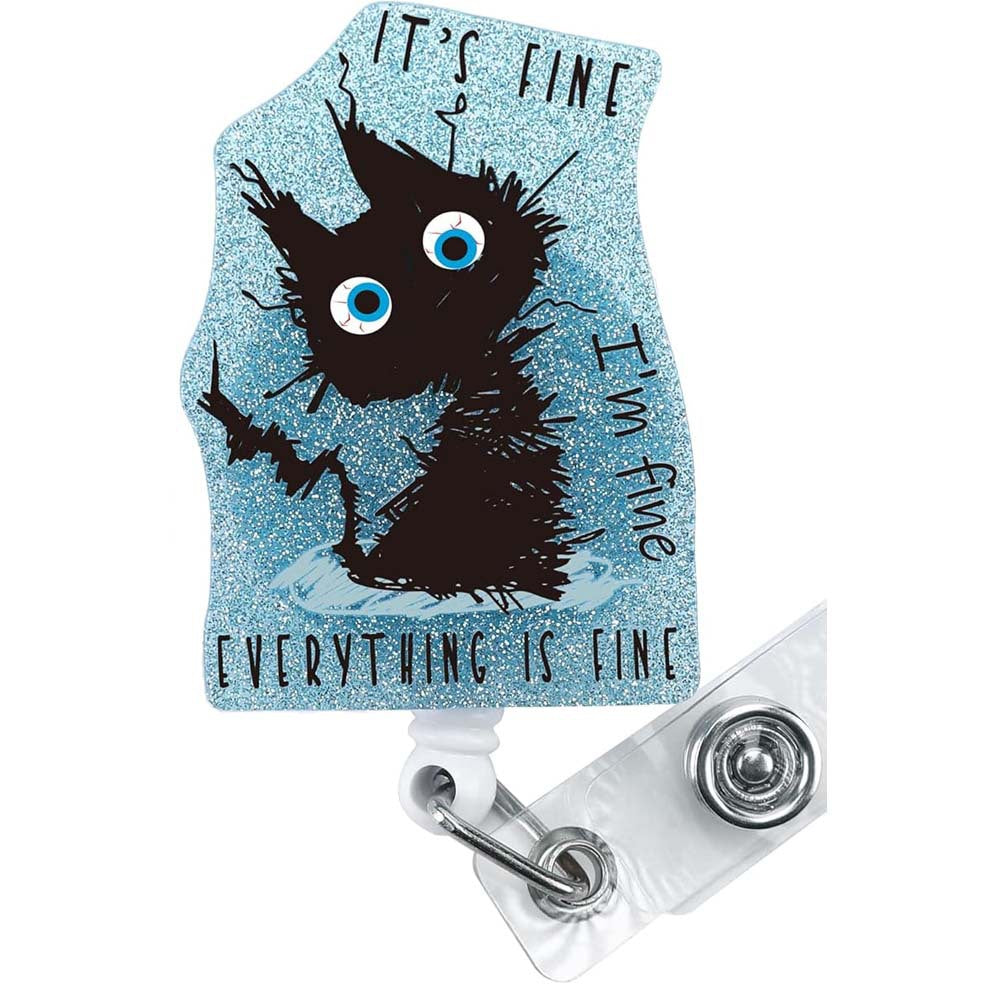 Wholesale Coffee Cup Glitter Acrylic Retractable Badge Reels Keychains ACC-KC-ChiHai019