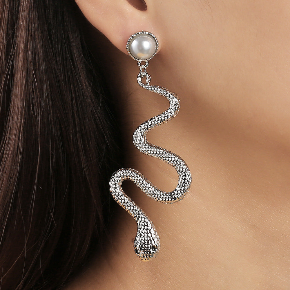 Wholesale  Snake-shaped Earrings Exaggerated  Long Earrings