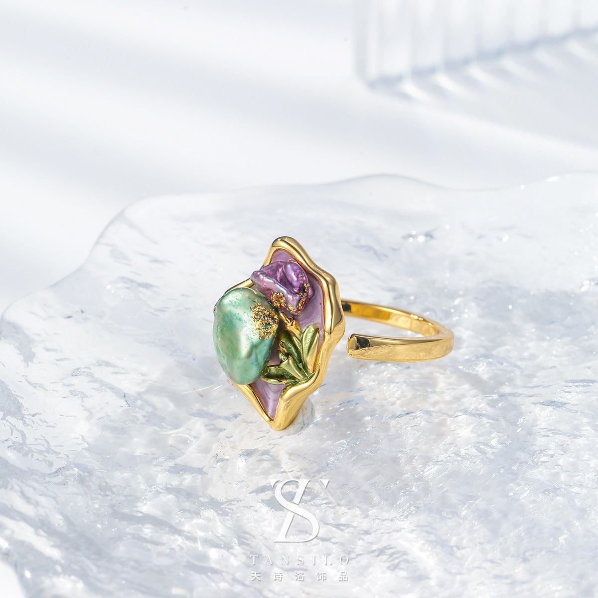 Wholesale Oil Painting Love Necklace Natural Freshwater Pearl Not Fading Beaded Necklace