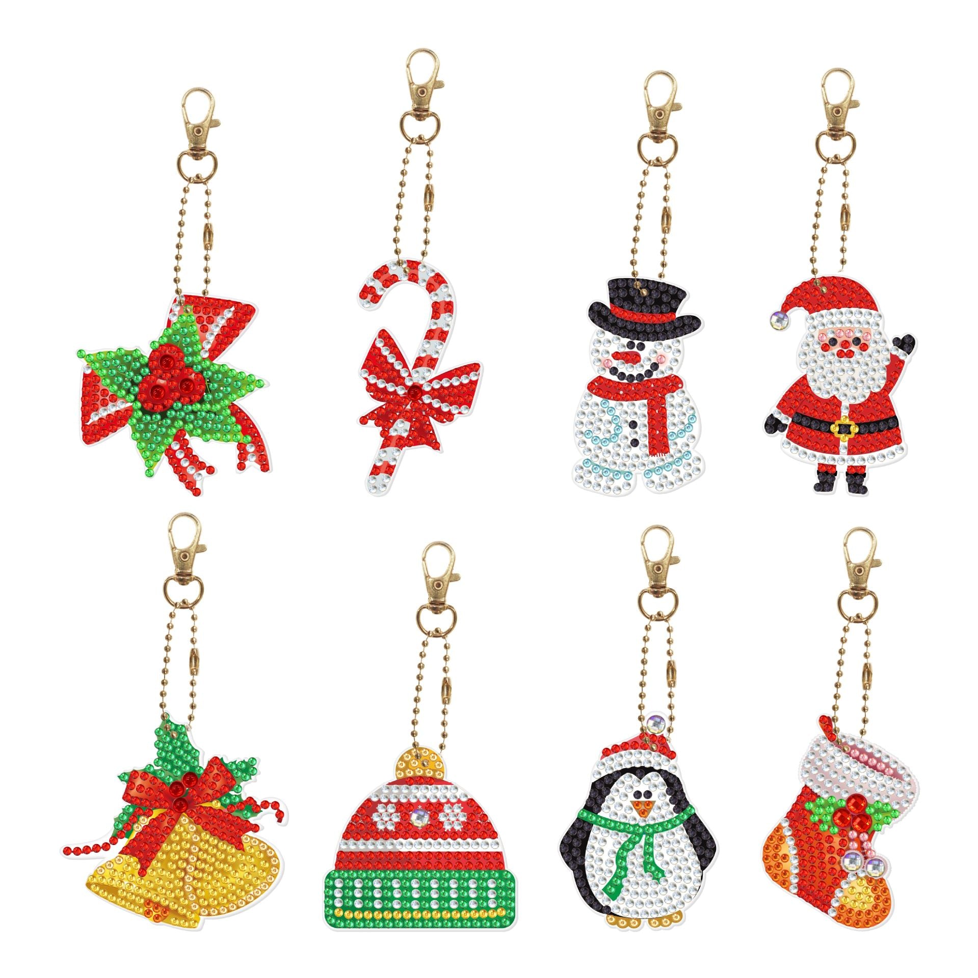 Wholesale Single-sided Diamond Christmas Creative Diy Keychains ACC-KC-PengDao002