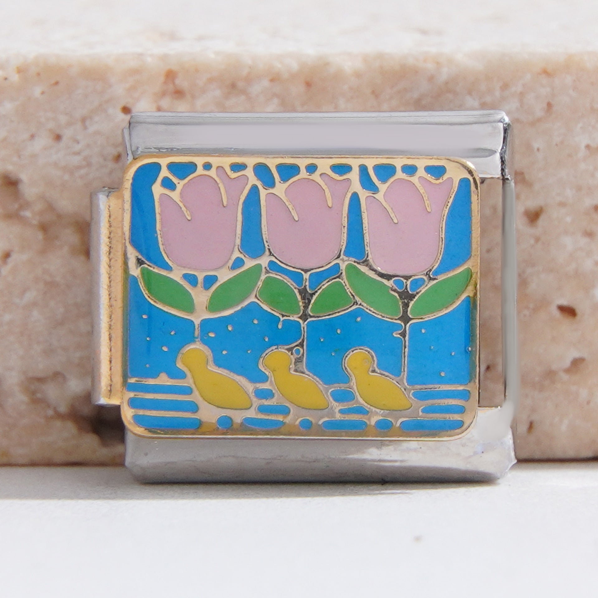 Wholesale Italian Charm Bracelet 9mm DIY Splicing Colored Oil Drop Stainless Steel Composable Bracelet