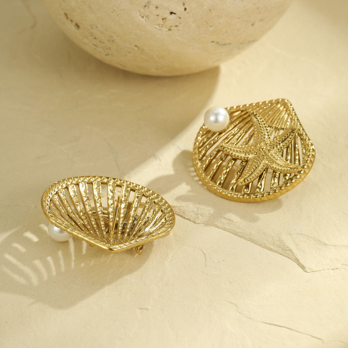 Wholesale Stainless steel Ocean Style Starfish Earrings Light Luxury  All-match Earrings