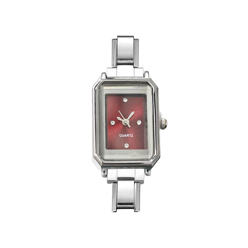 Wholesale Stainless Steel Quartz Watch,  Simple Rectangular Women' s Fashion Watch,  Casual Everyday Accessory