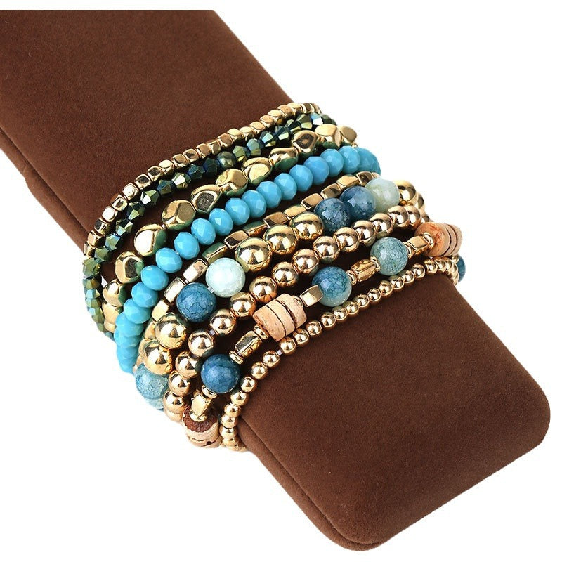 Wholesale 9pcs Blue Bohemian Style Bracelet Set ACC-BT-GuTe006