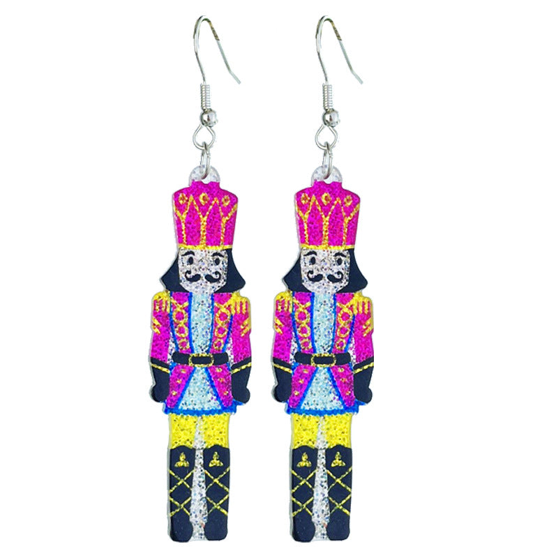 Wholesale 2 Pairs/pack Christmas Tree Gingerbread Man Lights Snowflake Earrings ACC-ES-HY176