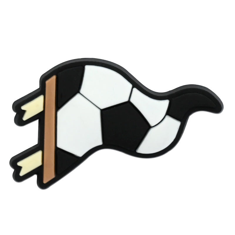Wholesale Soft PVC Football Shoe Charms For Sandals Removable Shoe Flower Decor Casual Resale Accessory