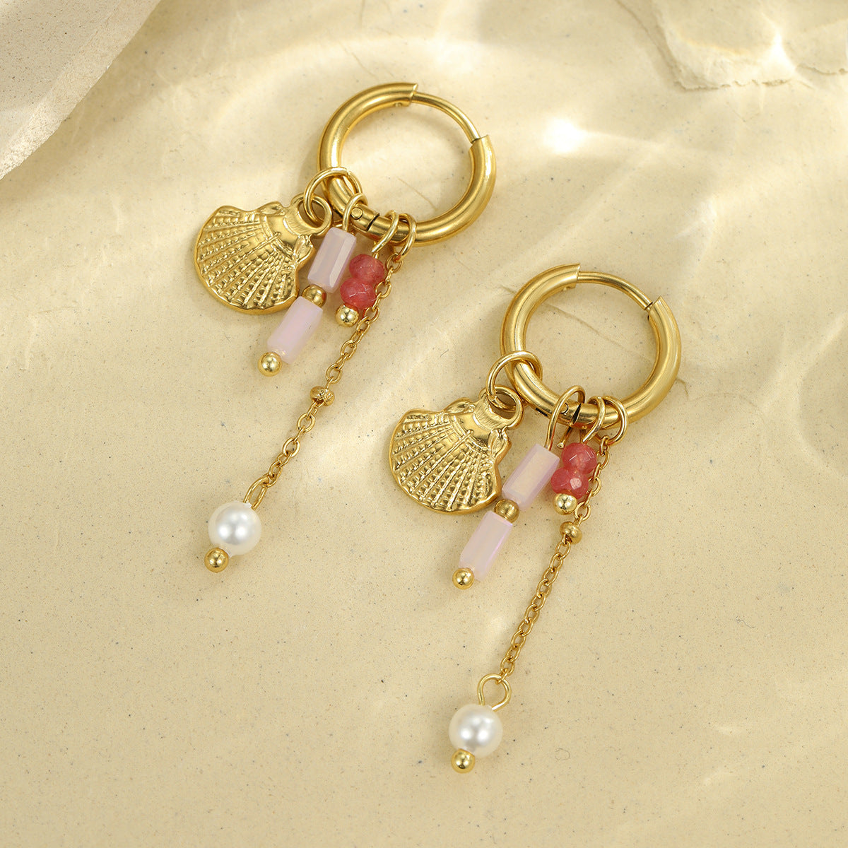 Wholesale  marine elements series starfish stainless steel earrings