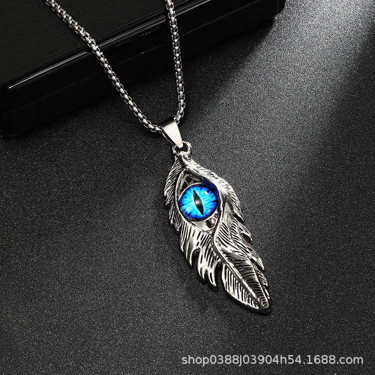 Wholesale Feather Evil Eye Necklace ACC-NE-Yuj003