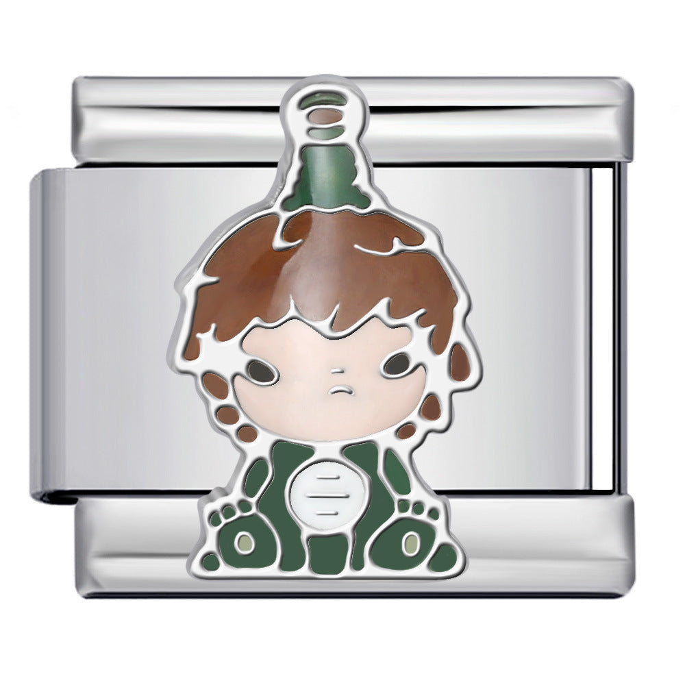 Wholesale 2pcs/pack  Italian Charm Bracelet 9mm DIY Splicing Anime Cute Cartoon Stainless Steel Composable Bracelet