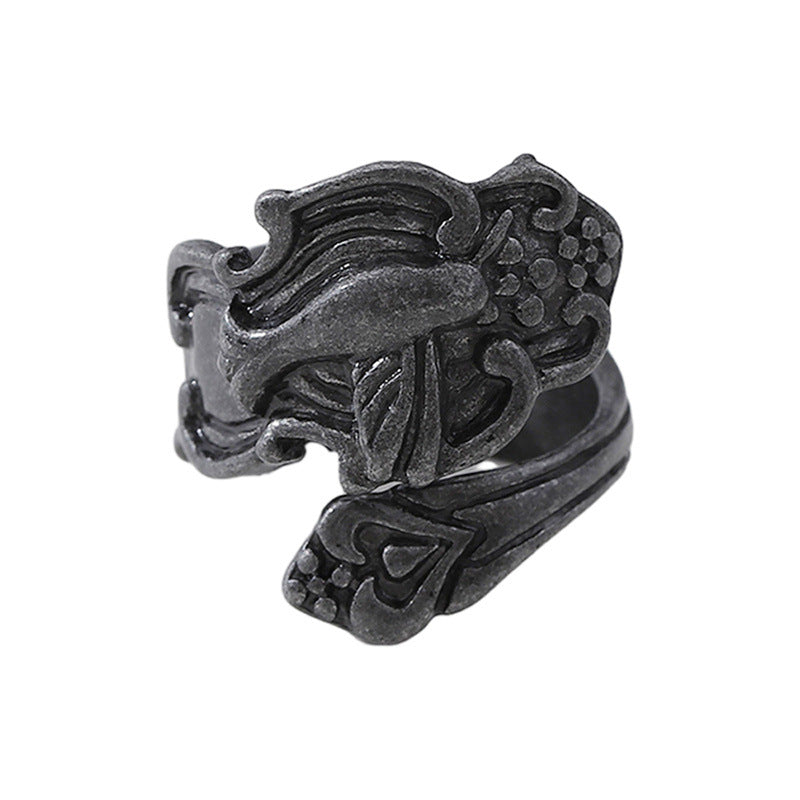 Wholesale Retro Sunflower Ring Zinc Alloy Electroplated Adjustable Open Ring For Boutique Resale
