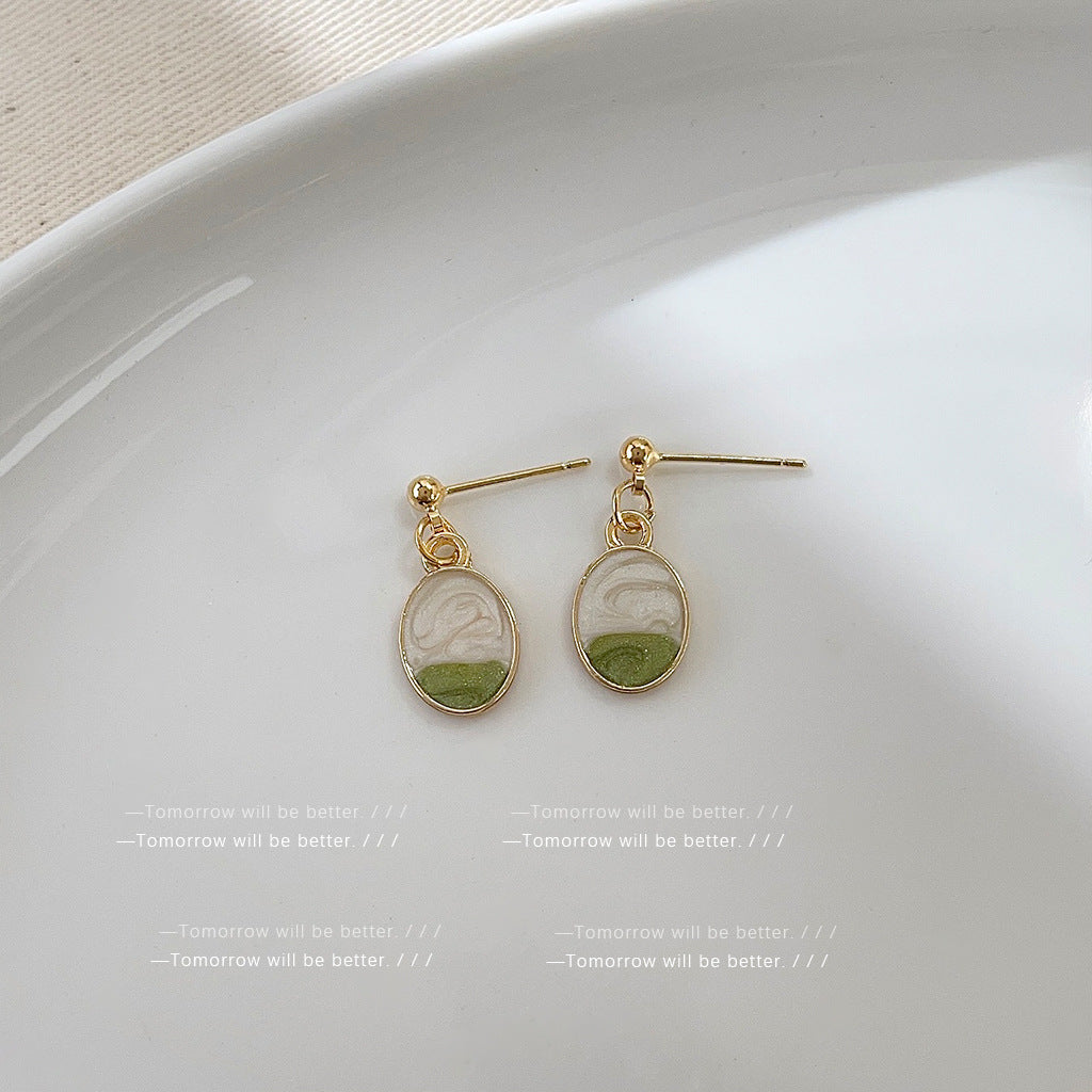 Wholesale Green Flower Earrings Tea Earrings ACC-ES-Eryu001