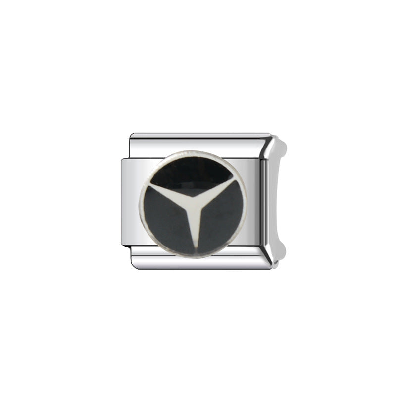 Wholesale Italian Charm Bracelet 9mm DIY Splicing Car Logo Series Titanium Steel Composable Bracelet