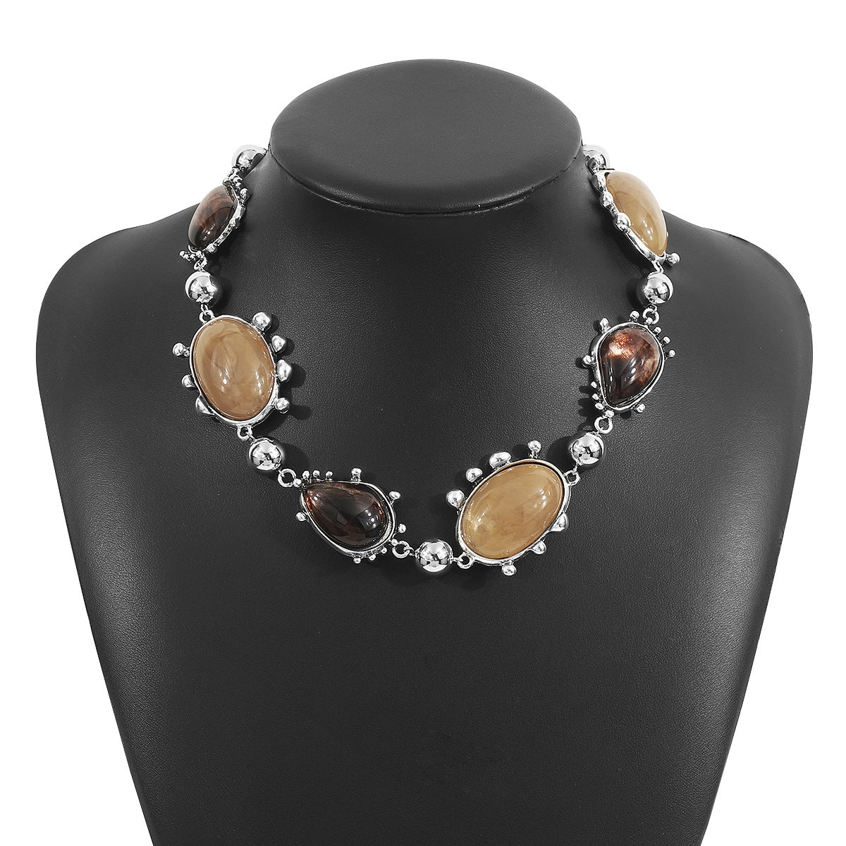 Wholesale Artistic Retro Geometric Necklace Western Country Style  Clavicle Chain