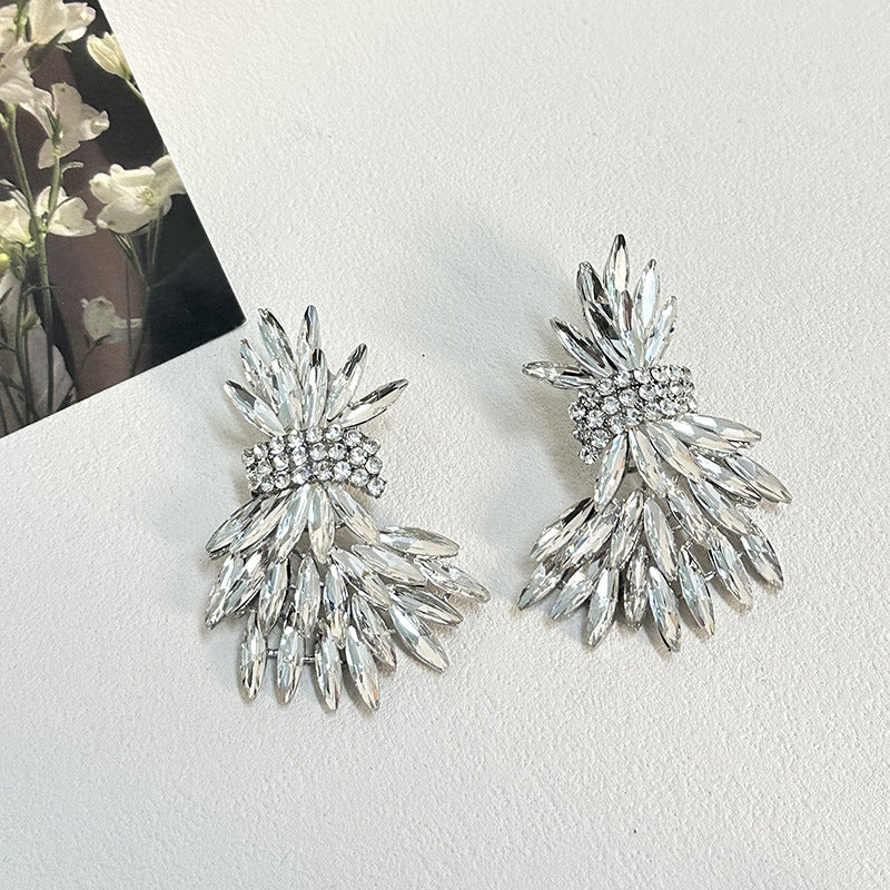 Wholesale  Full Diamond Wheat Ear Wings Earrings