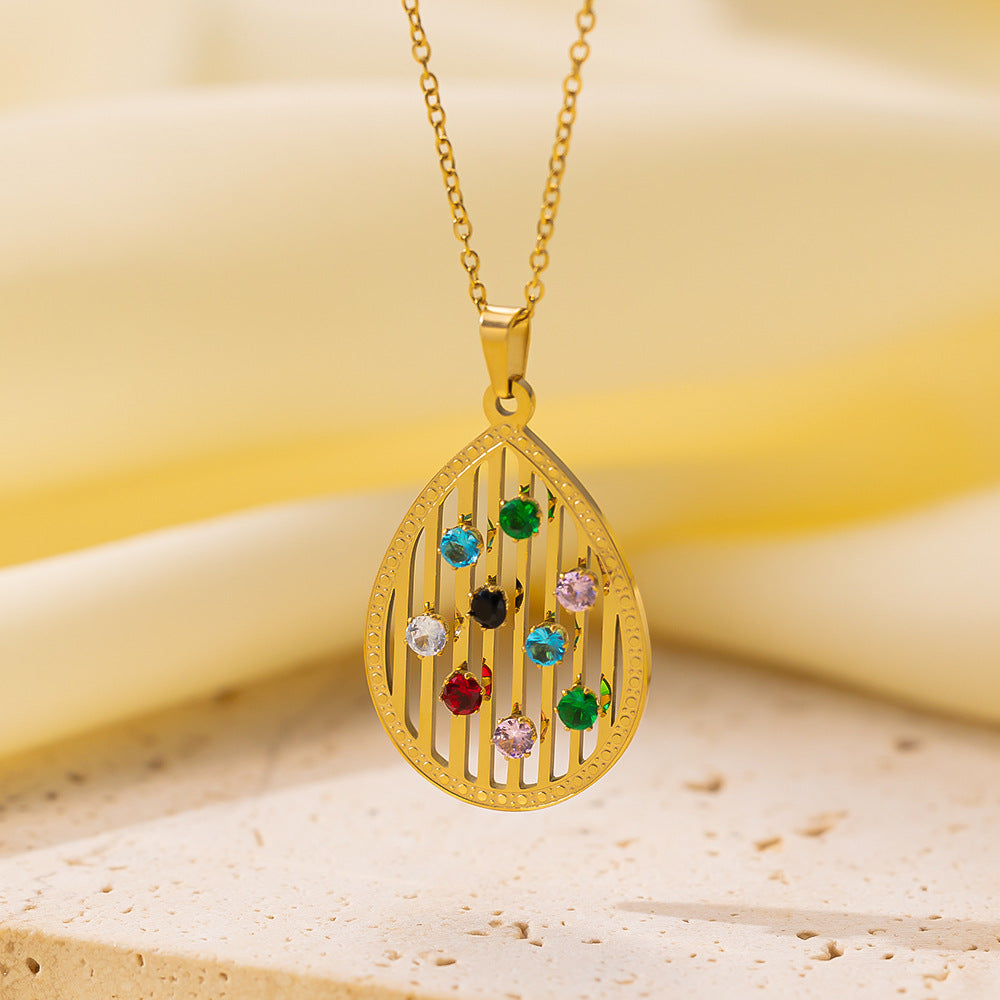 Wholesale Retro Irregular Titanium Steel Necklace Plated 18K Gold Multi-layered Necklace Gold Plated Necklace ACC-NE-Tais004