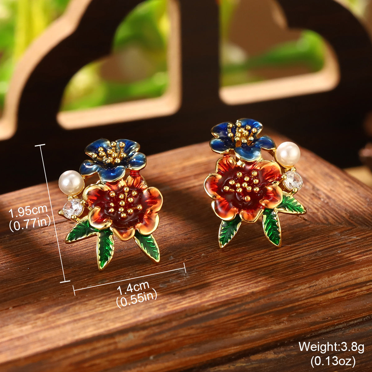 Wholesale Butterfly Pattern Pearl Drop Oil Gradient Flower Necklace Ring Earring Set