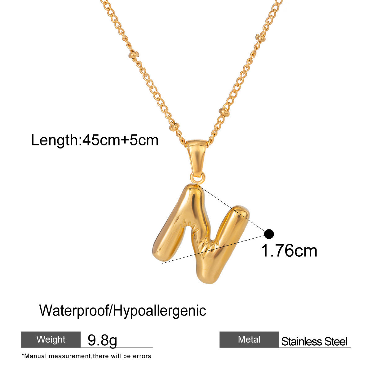 Wholesale Light Luxury Stainless Steel Initial Necklace
