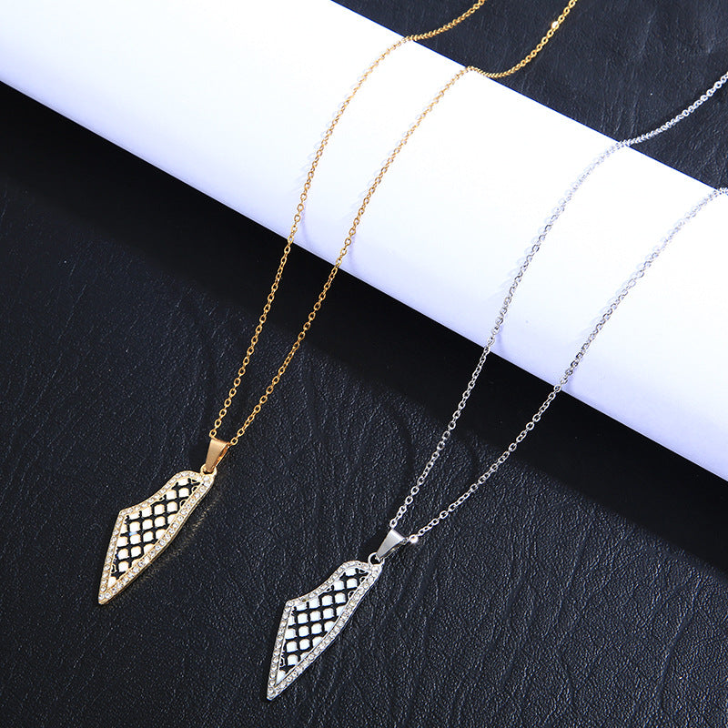 Wholesale 18K Stainless Steel Furnace Triangle Oil Drop Necklace