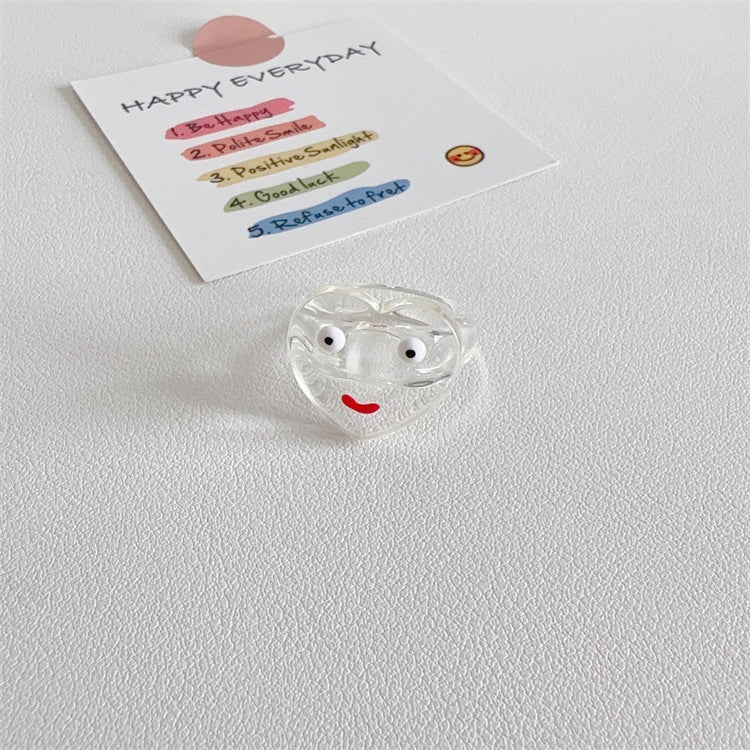 Wholesale  Acrylic Cute Sweet Smiling Cat Puppy Ring