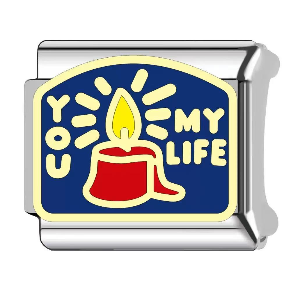 Wholesale  Italian Charm Bracelet 9mm DIY dripping paint Creative Stainless Steel Composable Bracelet