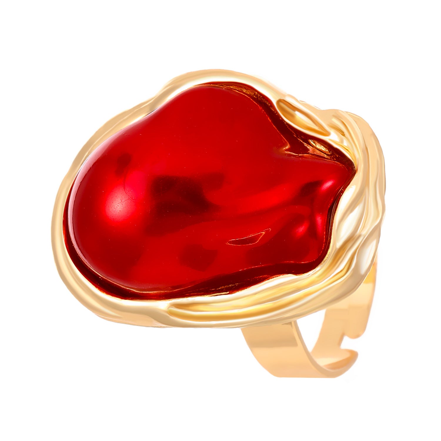 Wholesale Stylish Baroque Imitation Pearl Open Ring For Women Geometric Irregular Gold Tone Boutique Resale Jewelry Accessory