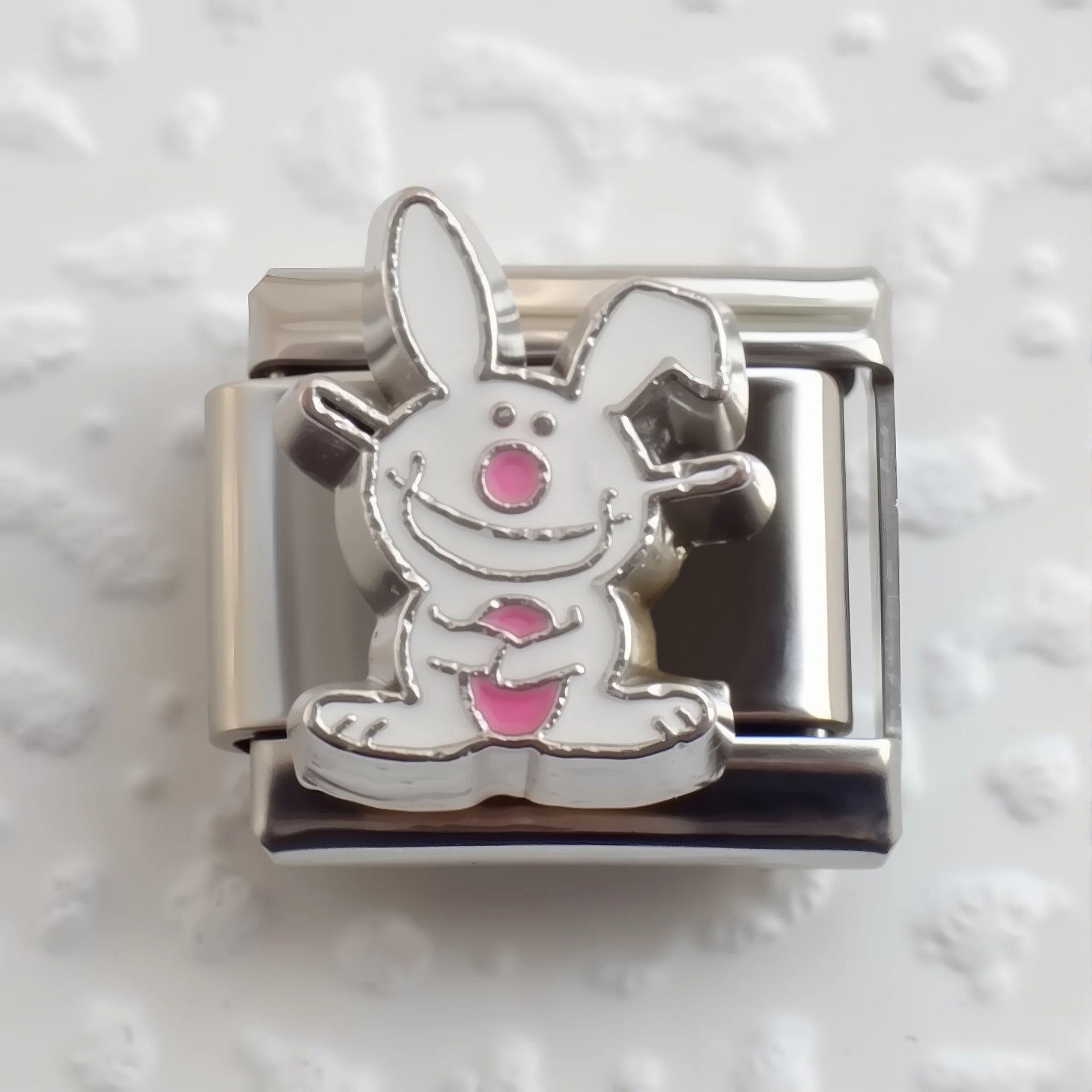 Wholesale 5pcs Italian Charm Bracelet 9mm DIY Splicing Easter Egg Rabbit Stainless Steel Composable Bracelet