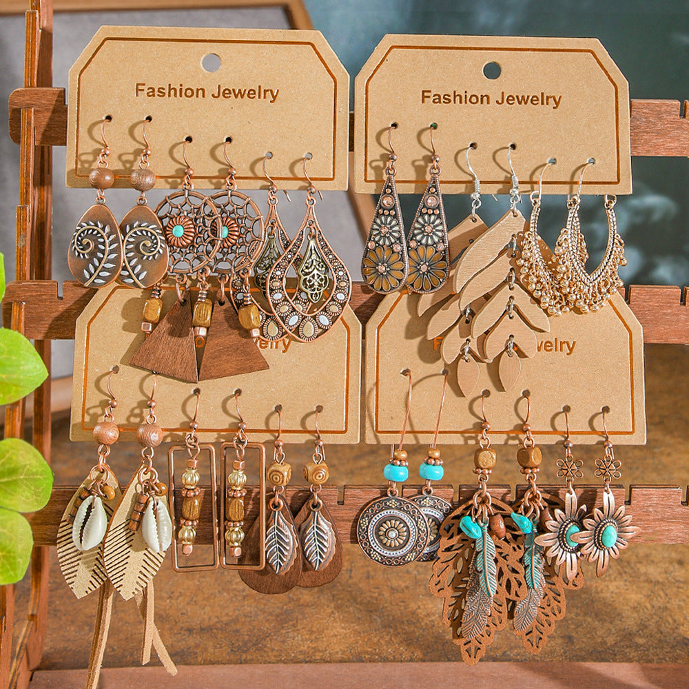 Wholesale Bohemian Retro Earring Set - Mix and Match Party Wear Jewelry Accessory