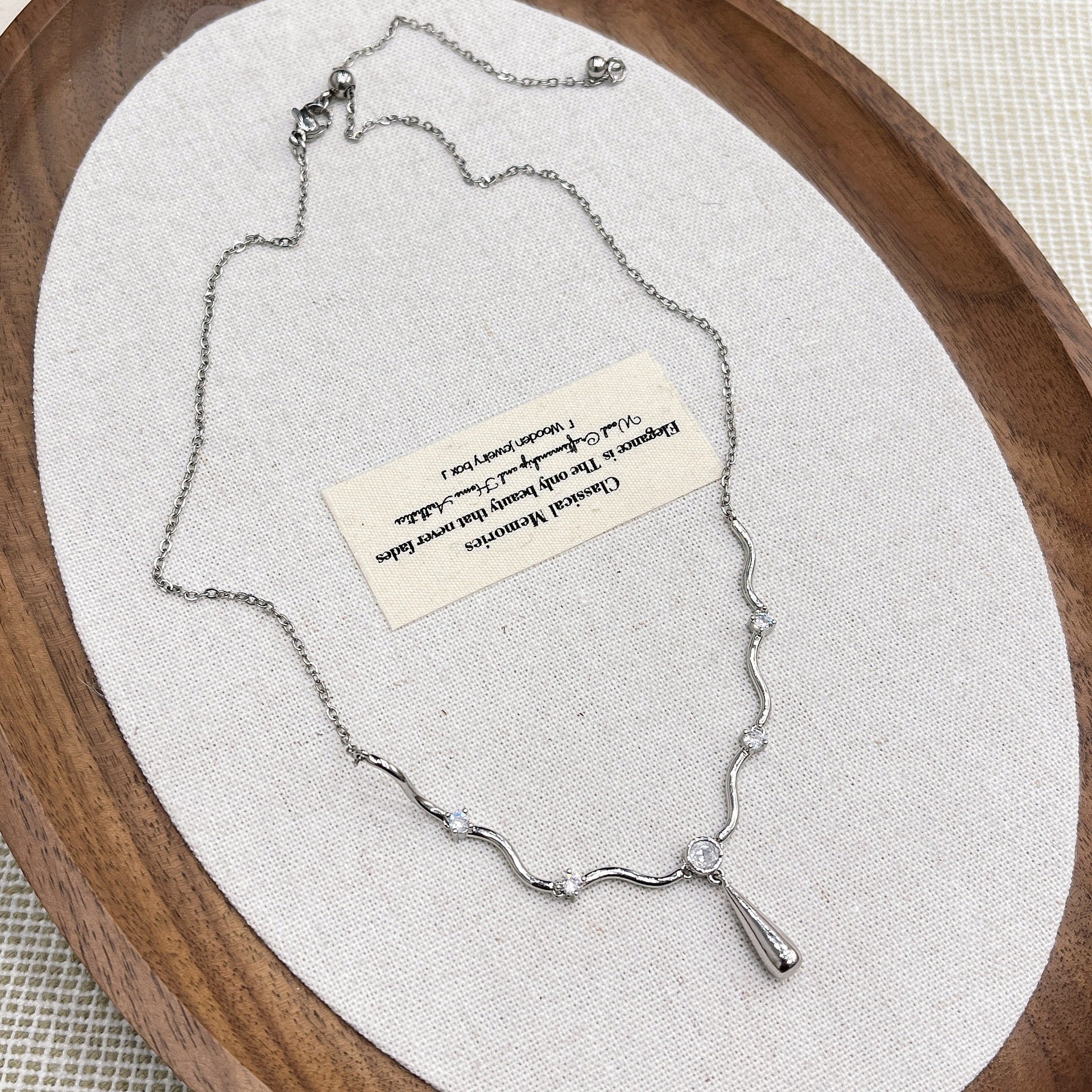 Wholesale silver Wave Water Drop Pendant Necklace Earrings