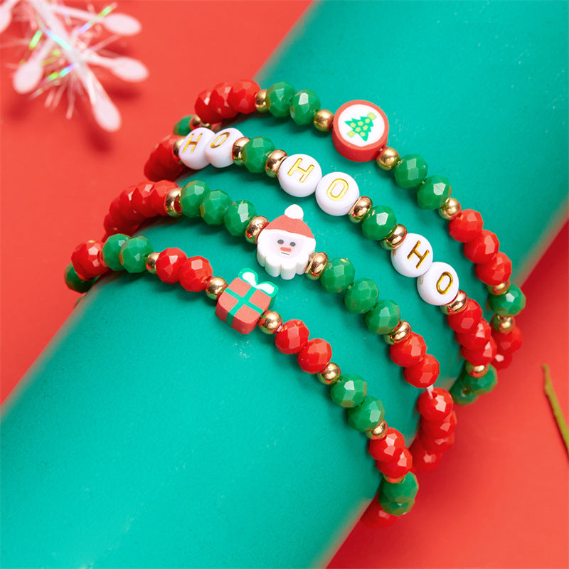 Wholesale Polymer clay beaded bracelet Christmas ornaments