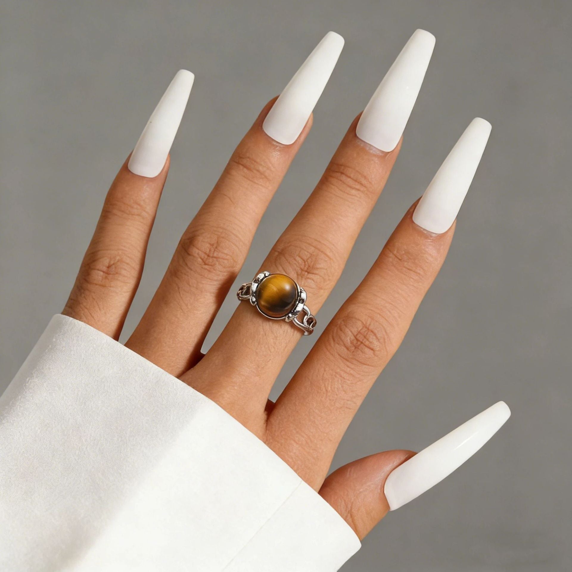 Wholesale Copper open-ended ring with natural stone