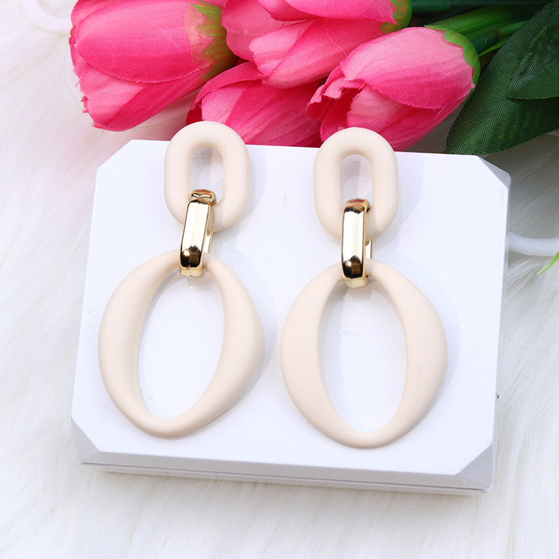 Wholesale Buckle Spray Paint Acrylic Fresh Earrings