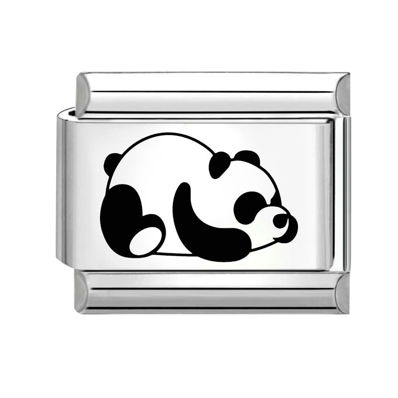 Wholesale Italian modular bracelet 9mm DIY splicing detachable stainless steel cartoon engraving combinable bracelet