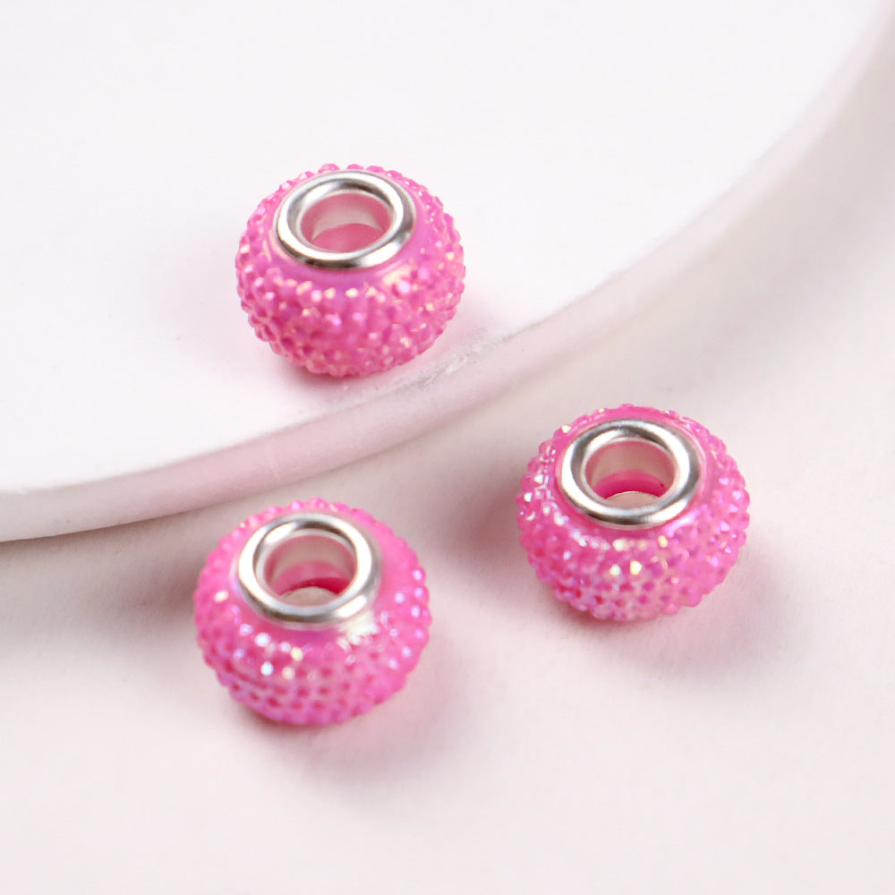 Wholesale100pcs  Big Hole Beads Gypsophila Resin Big Hole Beads DIY Jewelry