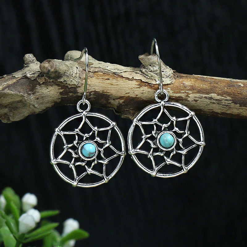 Wholesale Boho Vintage Long Acrylic Turquoise Earrings ACC-ES-MoMo007