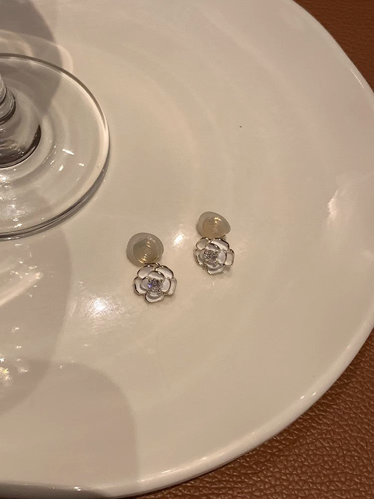 Wholesale Camellia Light Luxury Earrings
