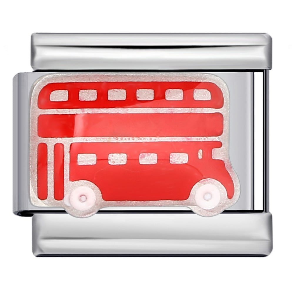 Wholesale Italian Charm Bracelet 9mm DIY Splicing Removable Transportation Series Stainless Steel Composable Bracelet