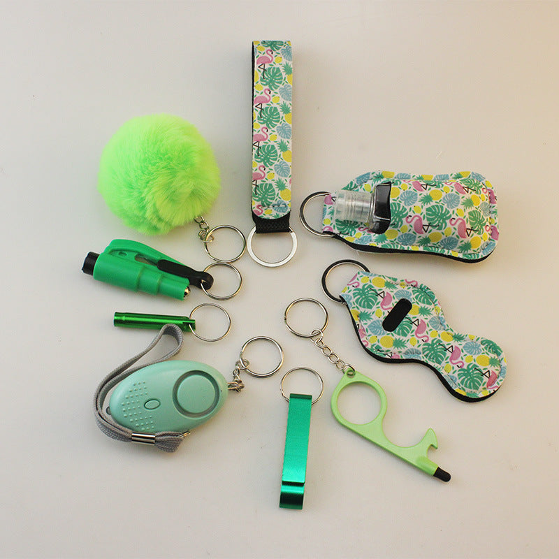 Wholesale Diving Fabric Lipstick Set Bottle Opener Hair Ball Whistle Keychain Set ACC-KC-TMS002