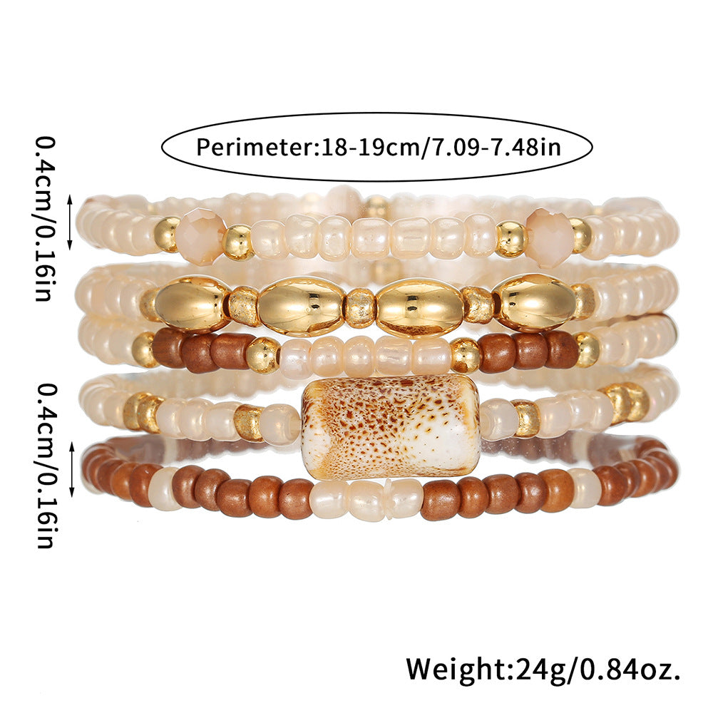 Wholesale Bohemian Summer Stackable Seed Bead Bracelet Colorful Beach Gift Fashion Accessory