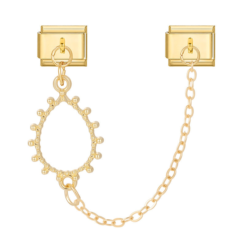 Wholesale Italian Charm Bracelet 9mm DIY Splicing Double Pendant  Stainless Steel Composable Bracelet