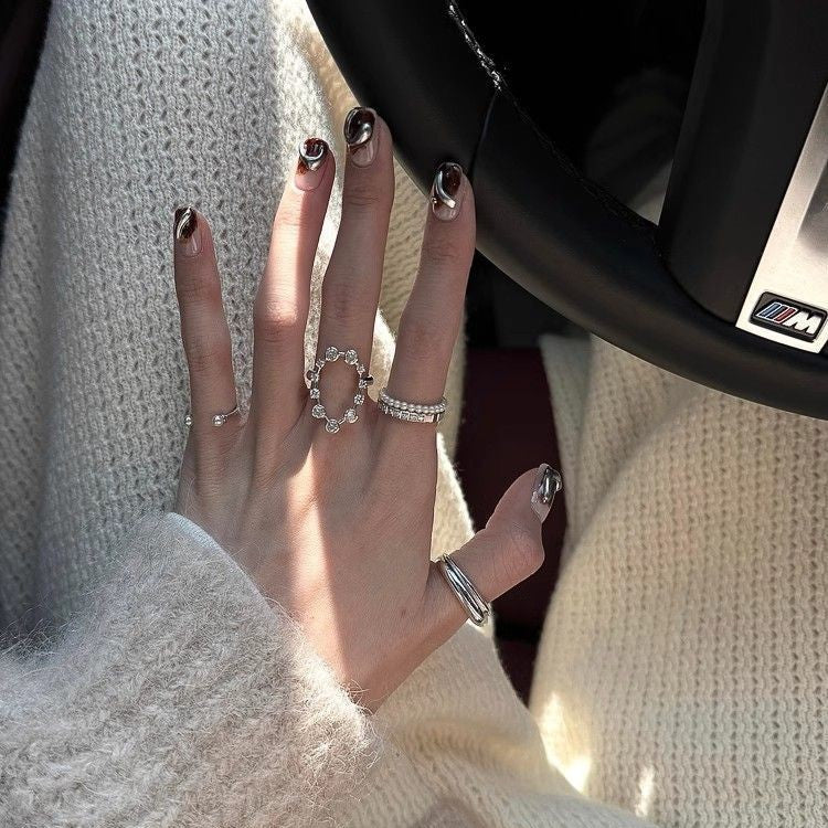 Wholesale  Diamond-encrusted Oval Ring etro Ring