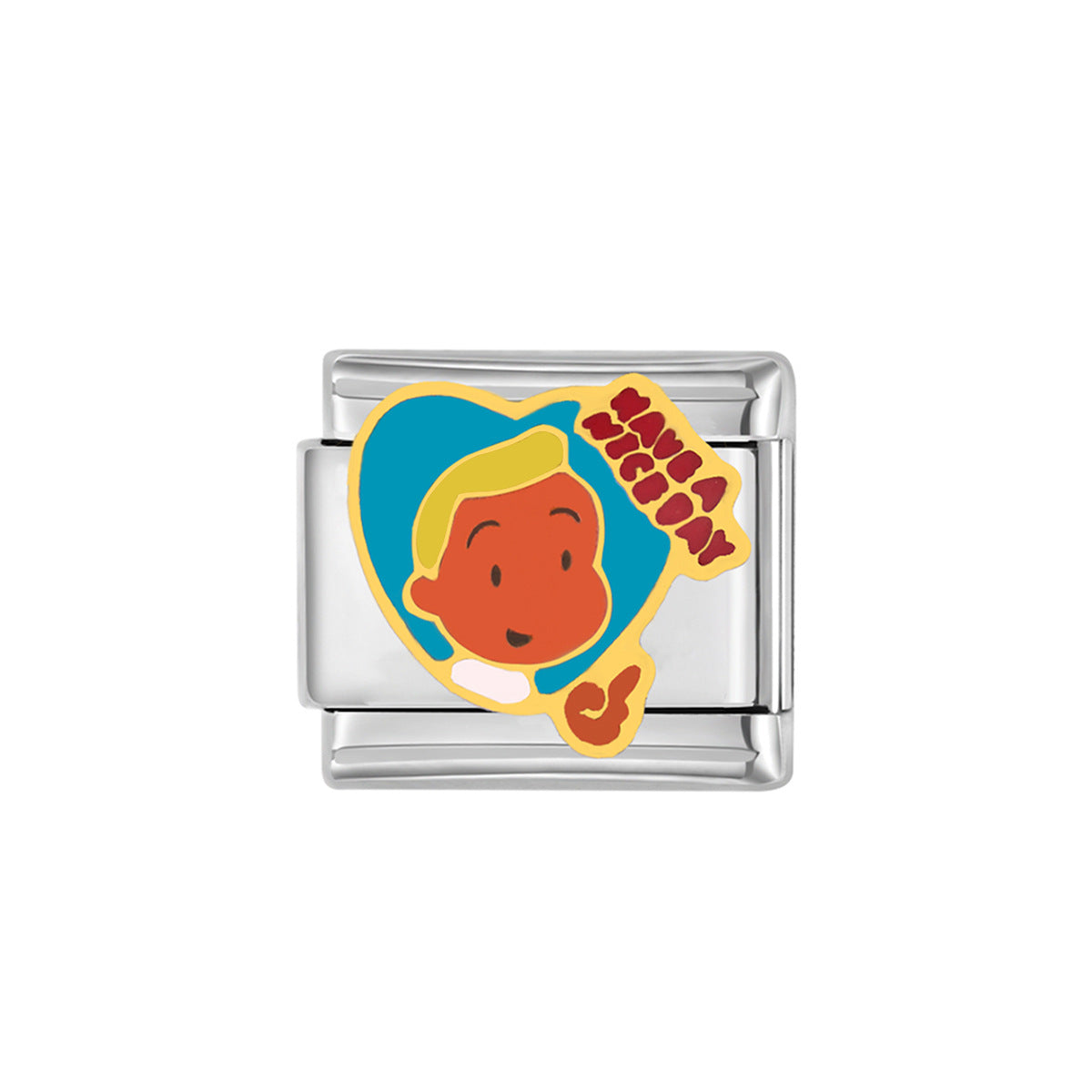 Wholesale Italian Charm Heart Titanium Steel Module Bracelet Free  Matchinging Splicing DIY Charms