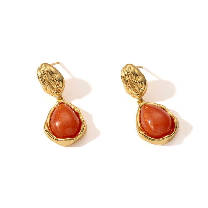 Wholesale Titanium Steel Gold Plated Vintage Drop Earrings for Women Stylish Jewelry Accessory
