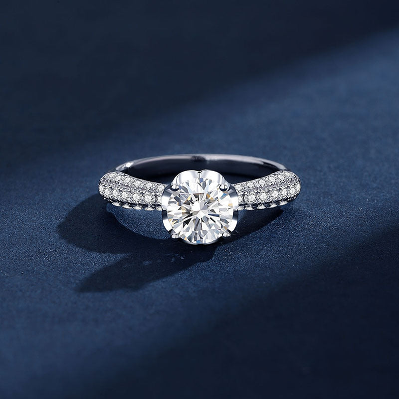 Wholesale luxury s925 sterling silver moissanite ring